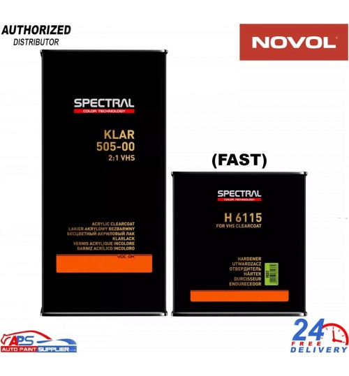 NOVOL Spectral KLAR 505-00 VHS Lacquer With H6115 Fast Hardener 7.5LTR Kit